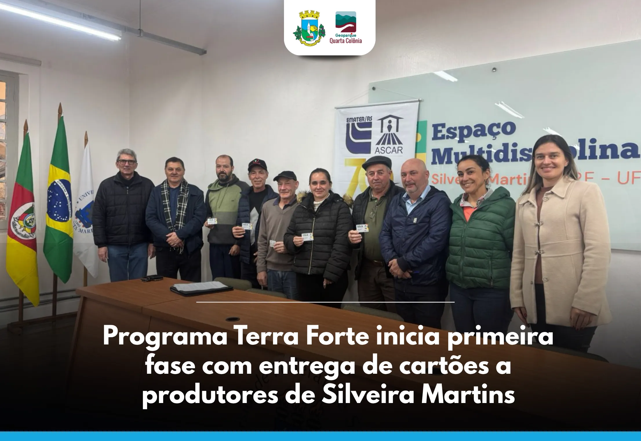 Primeiros beneficiários do Programa Terra Forte recebem cartões de R$ 30 mil em Silveira Martins