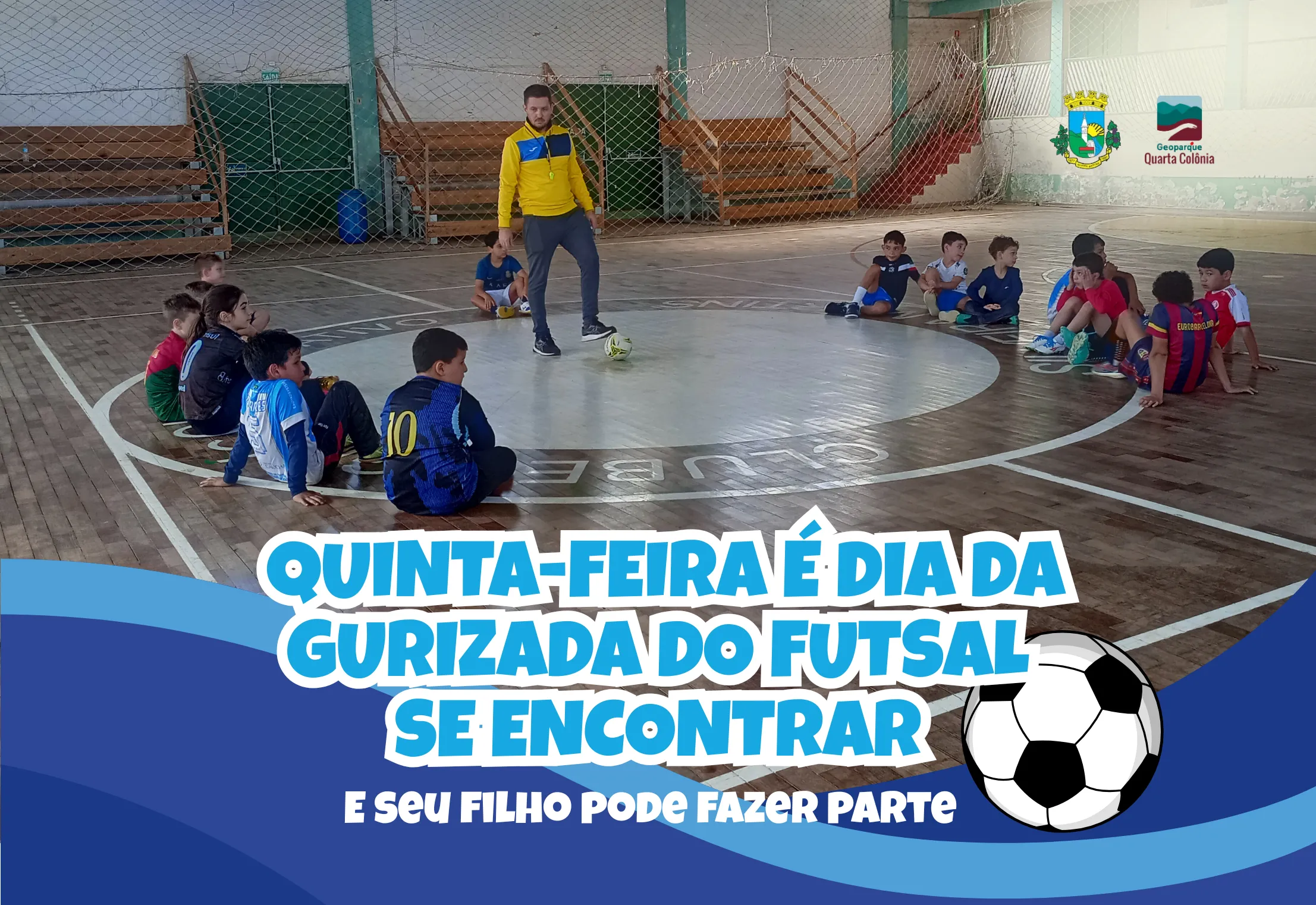 Escolinha de futsal tem vagas abertas para meninos de 7 a 15 anos em Silveira Martins