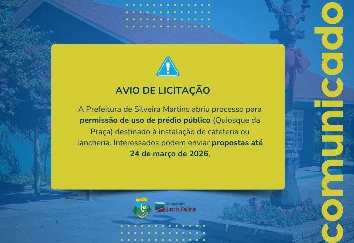 Prefeitura abre processo para uso do Quiosque da Praça como cafeteria ou lancheria